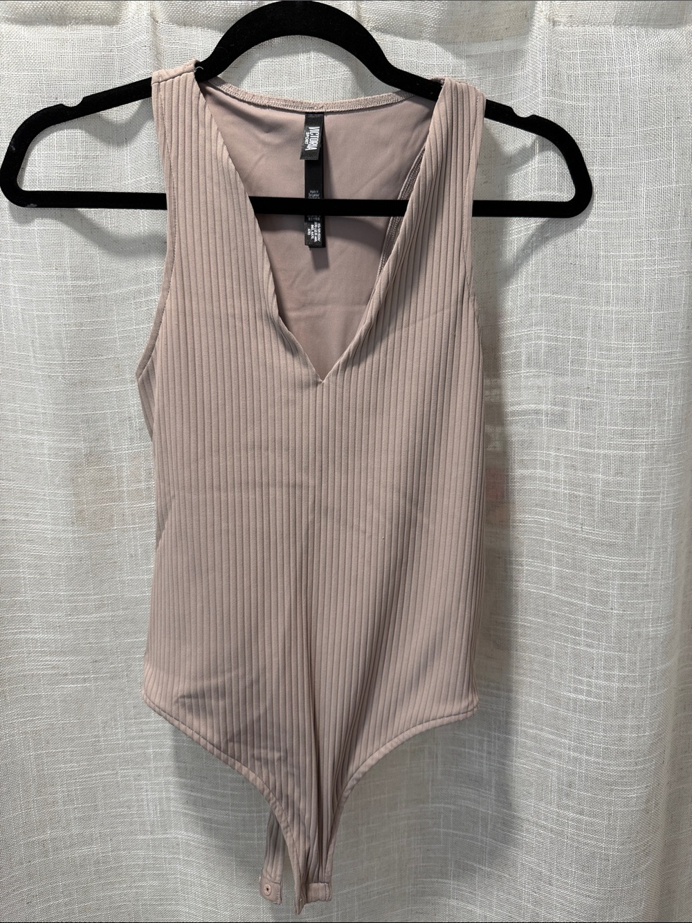 Victoria's Secret Ribbed V-Neck Sleeveless Bodysuit - Dusty Mauve